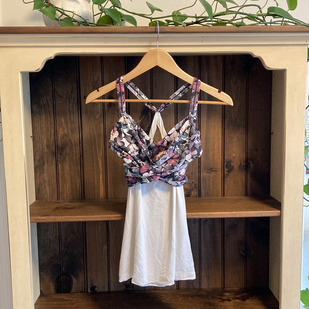 Lululemon athletica butterfly wrap-style workout top, size 4
